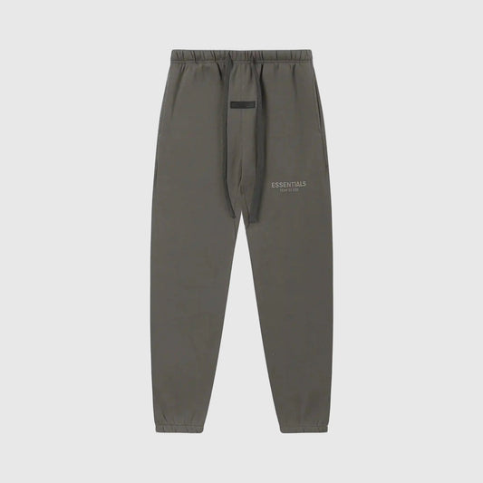 Essentials grey elevated street sweatpants by Fear of God front view