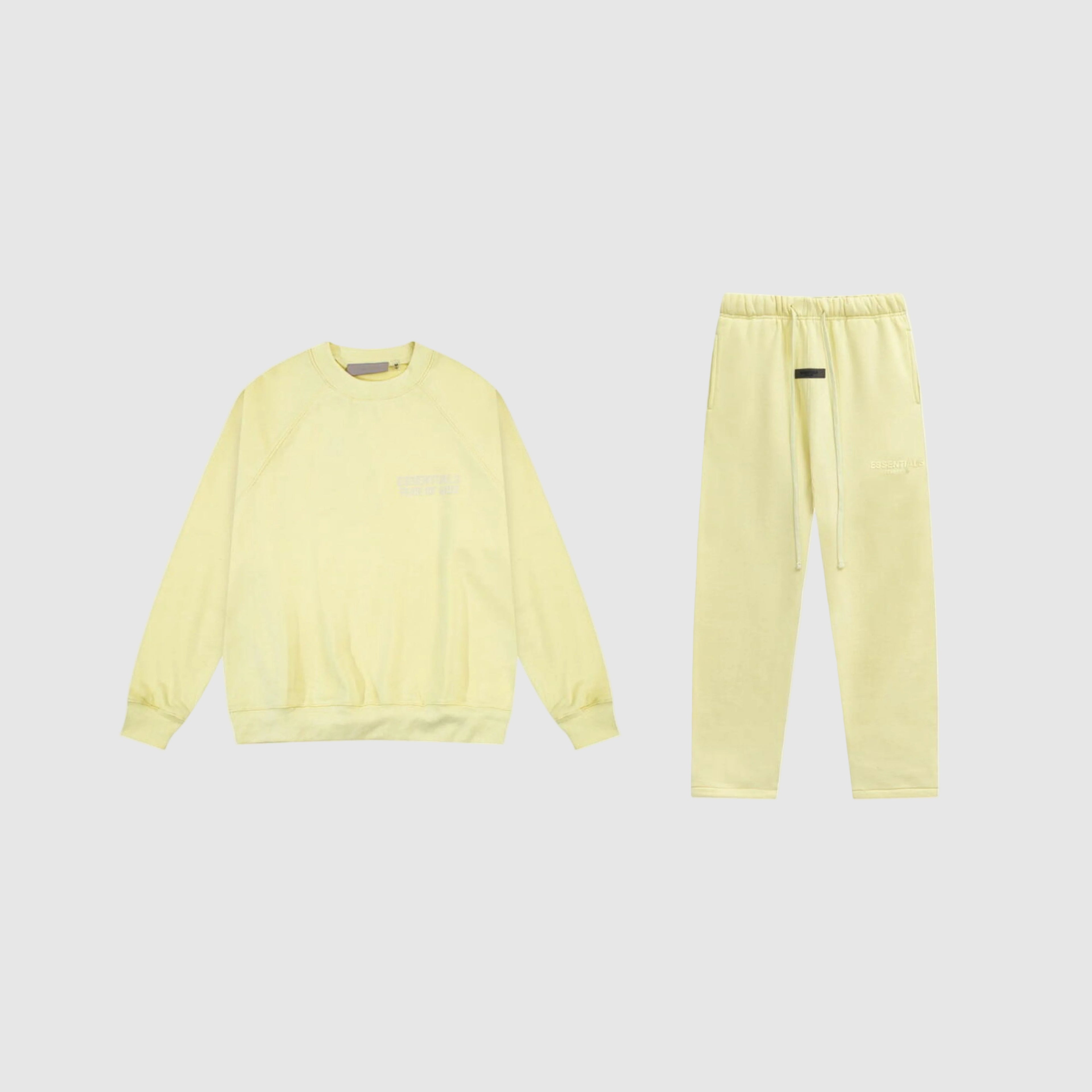essentials-fear-of-god-yellow-jumper-tracksuit-set
