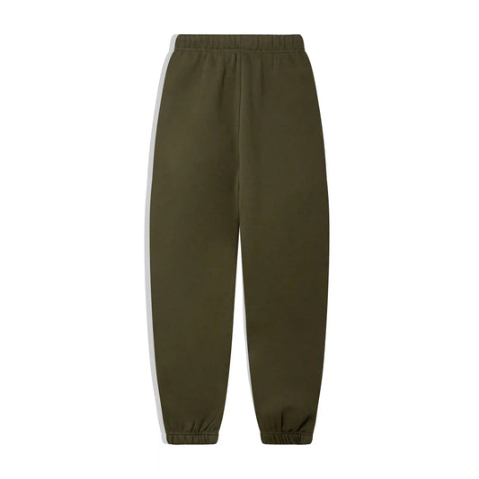 Premium fleece fabric close-up on hemlock sweatpants by Fear of God