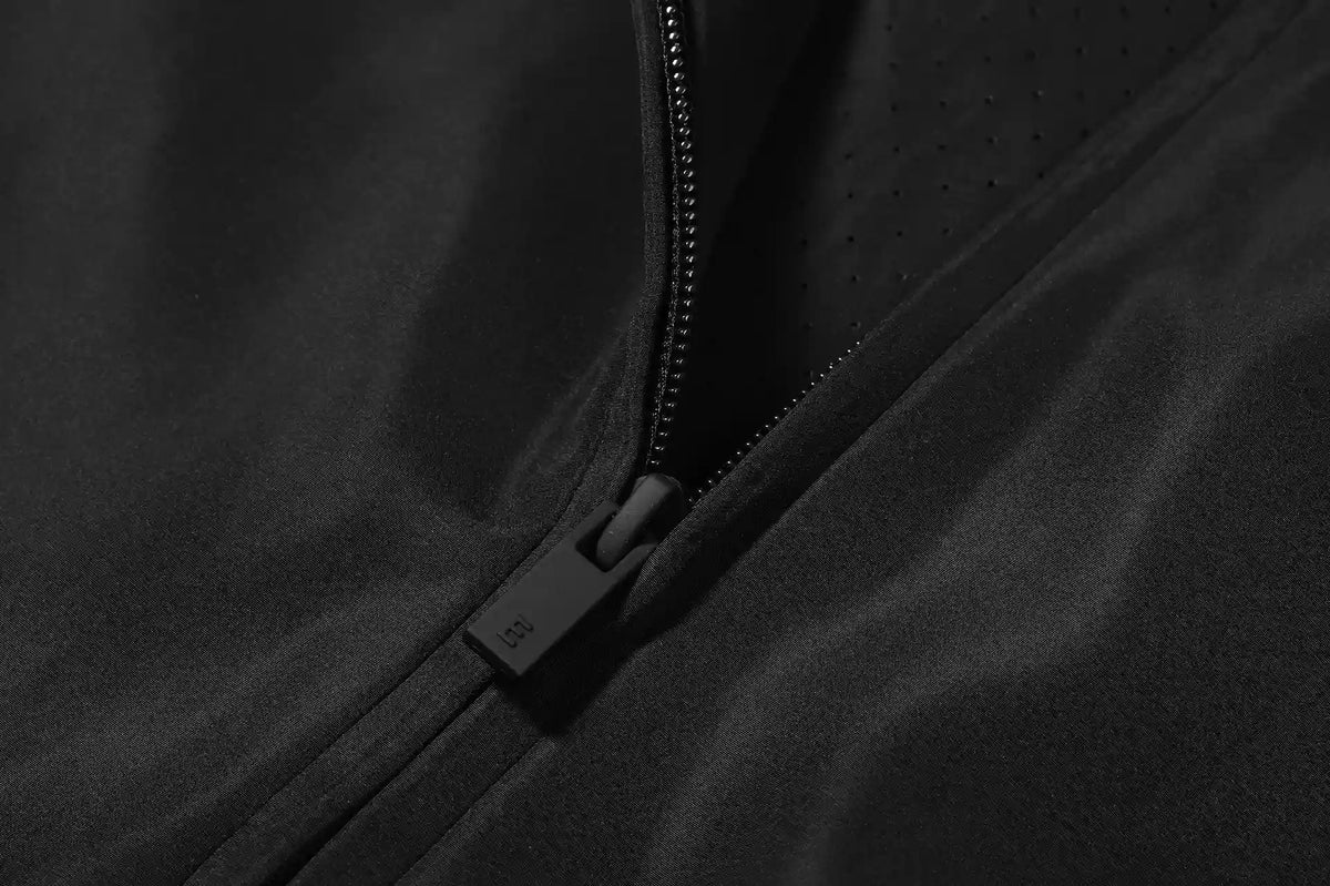 Primary Essentials Tracksuit Black Half-Zip Nylon Pullover