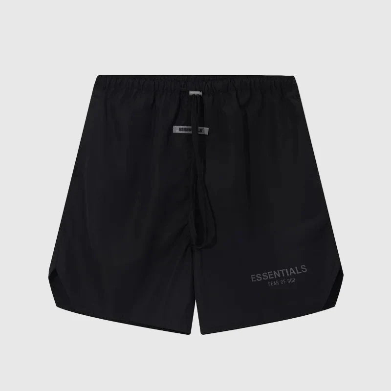 Essentials Black fleece shorts front view – Fear of God