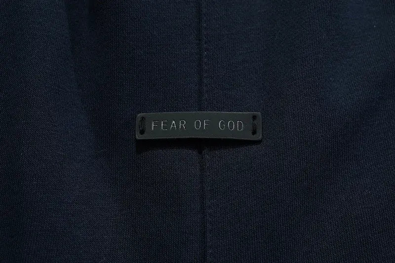 Essentials Blue fleece shorts back view – Fear of God
