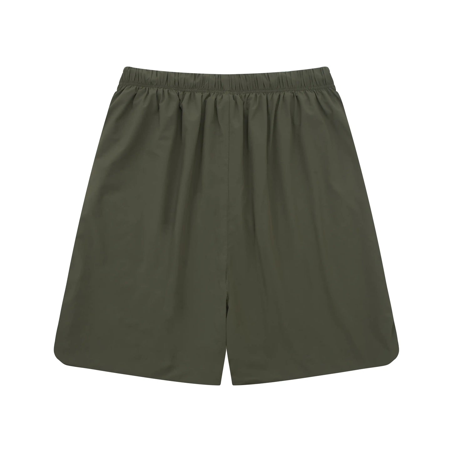 Fear of God Essentials hemlock green fleece shorts with tonal logo and relaxed fit