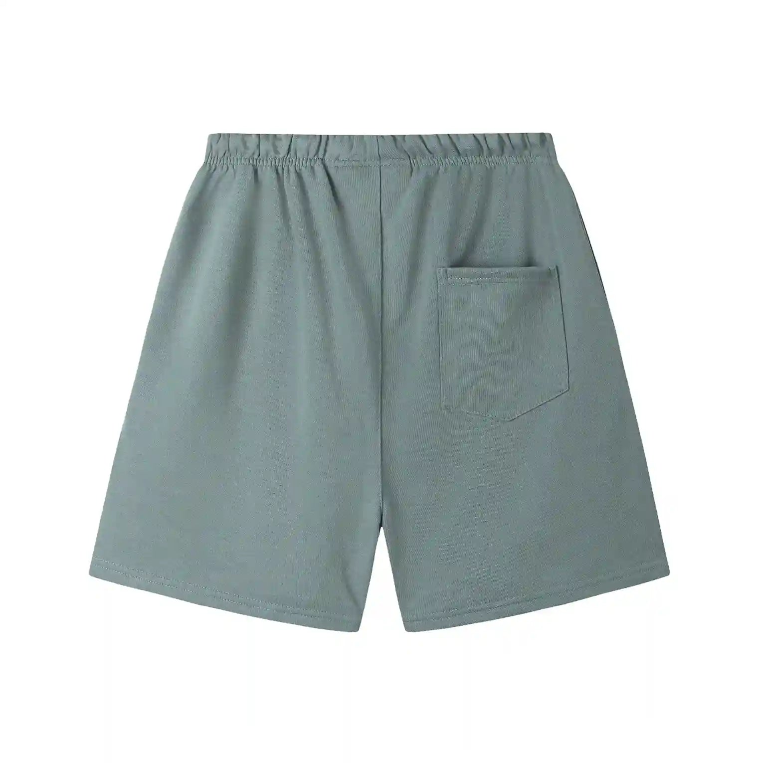 Fear of God Essentials Dawn beige fleece shorts with tonal logo and relaxed silhouette