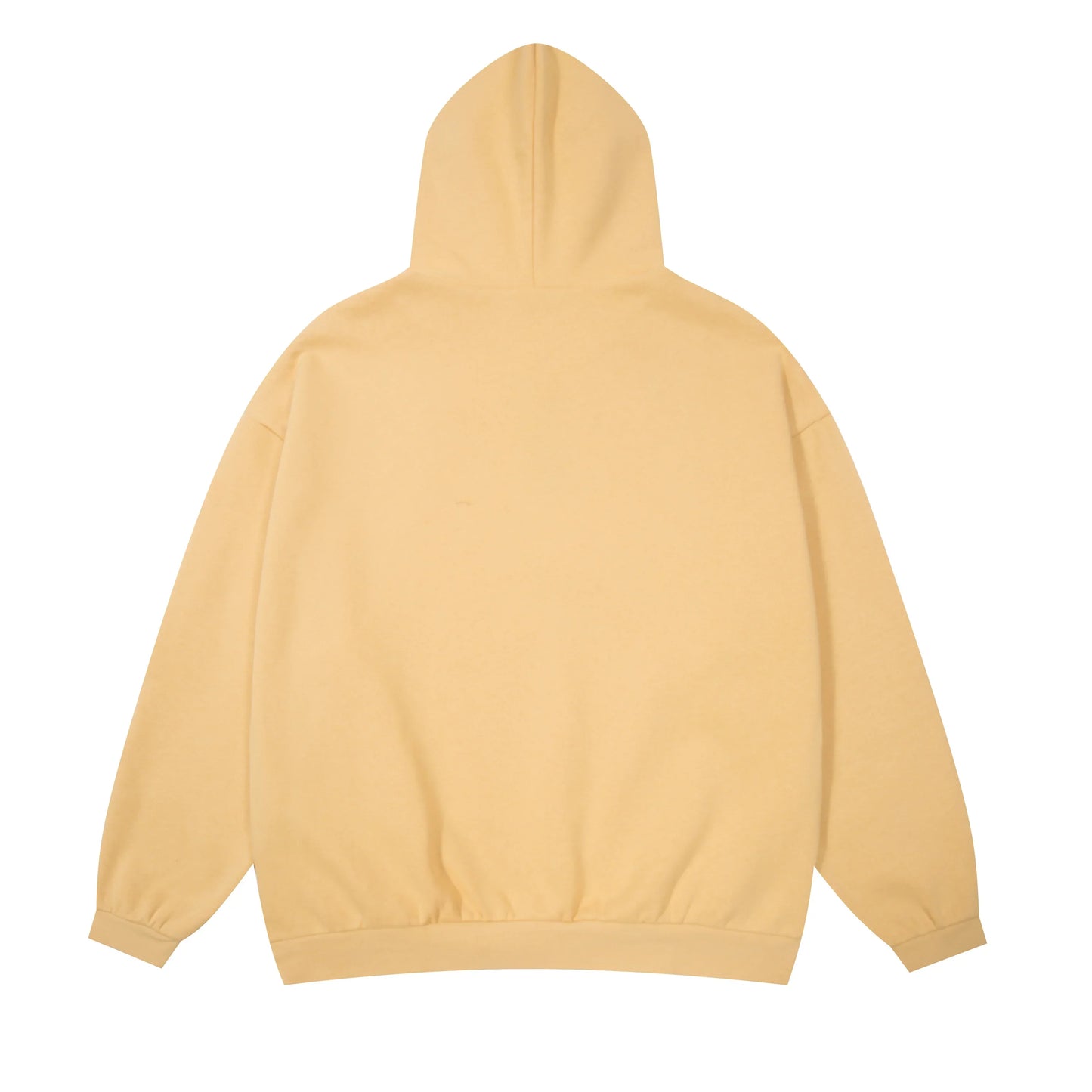Essentials Garden Yellow hoodie back view relaxed fit heavyweight core fleece
