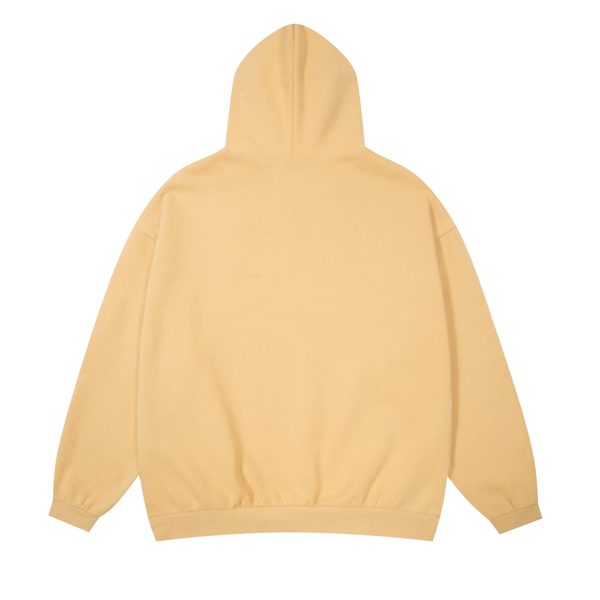 Essentials Garden Yellow hoodie back view relaxed fit heavyweight core fleece