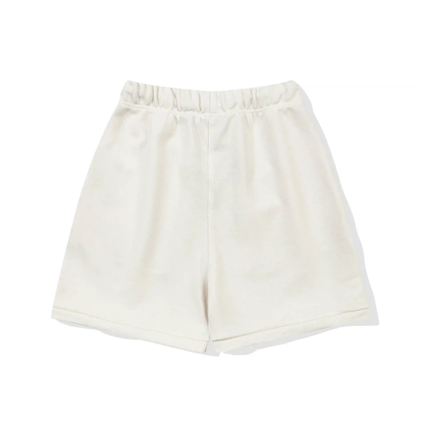 Essentials denim blue everyday shorts by Fear of God logo detail