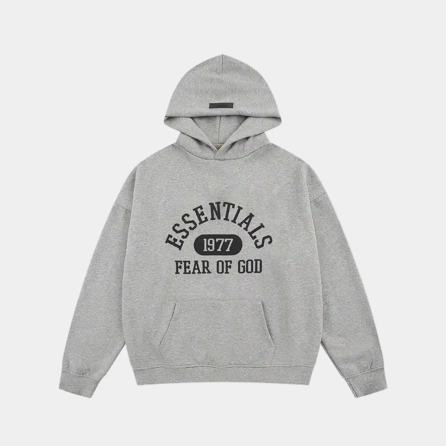 essentials light grey hoodie relaxed fit streetwear