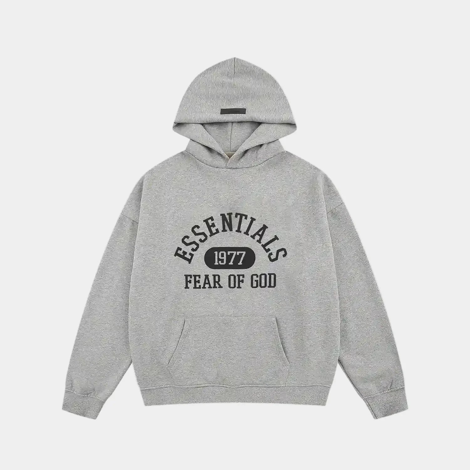 essentials light grey hoodie relaxed fit streetwear