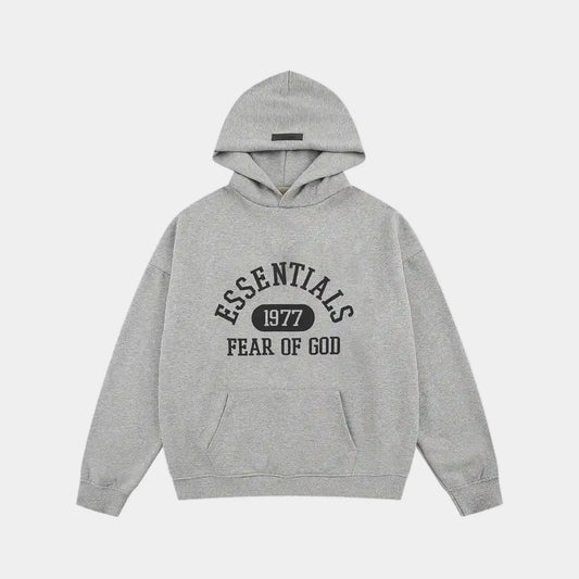 essentials light grey hoodie relaxed fit streetwear