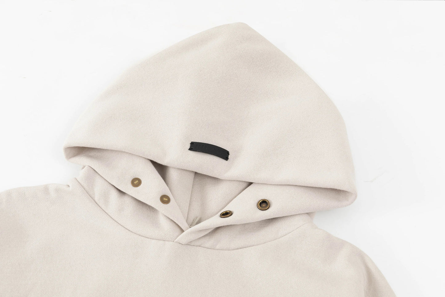 essentials eggshell hoodie front view minimalist style