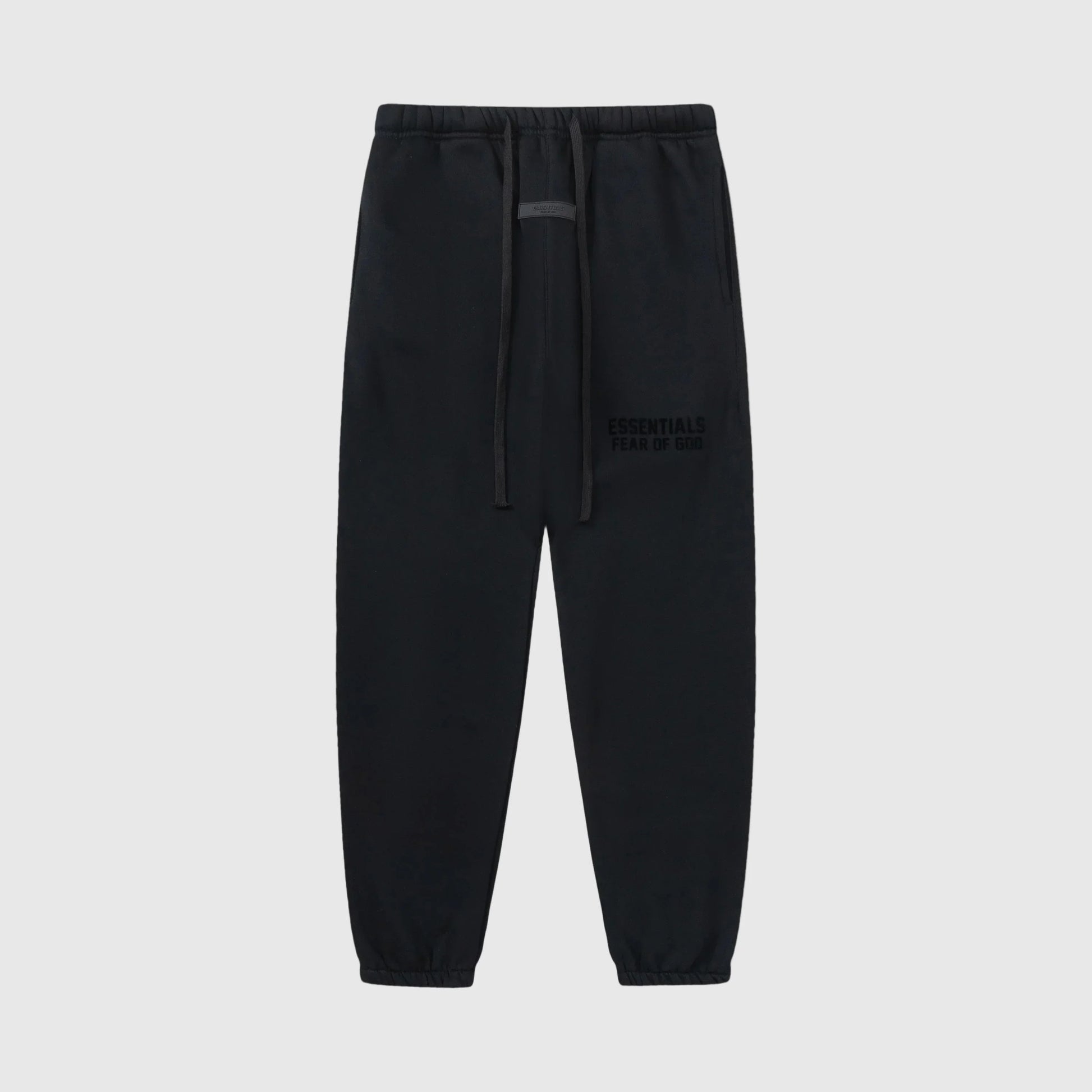 Essentials black essential fleece sweatpants by Fear of God front view
