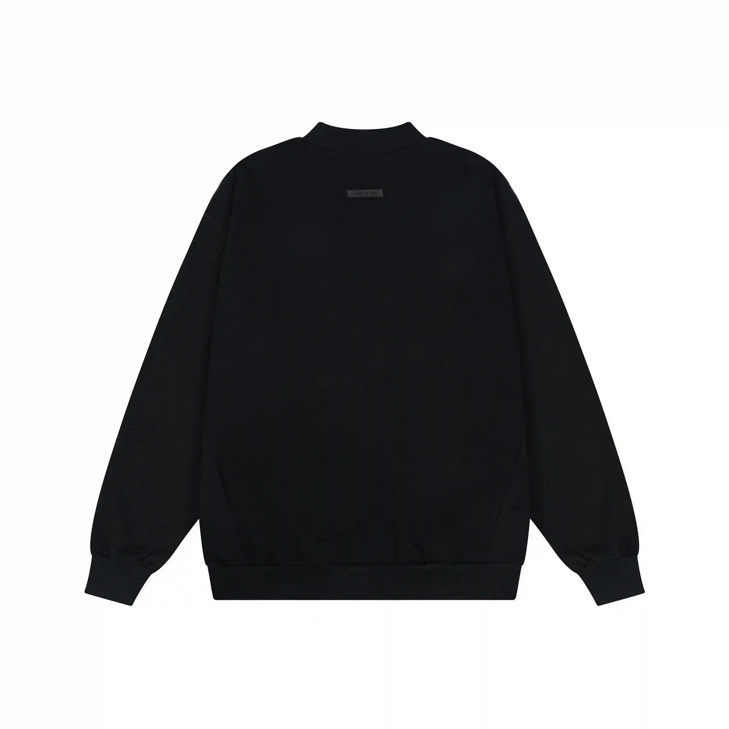 Design details of Essentials black classic comfort fleece tracksuit by Fear Of God
