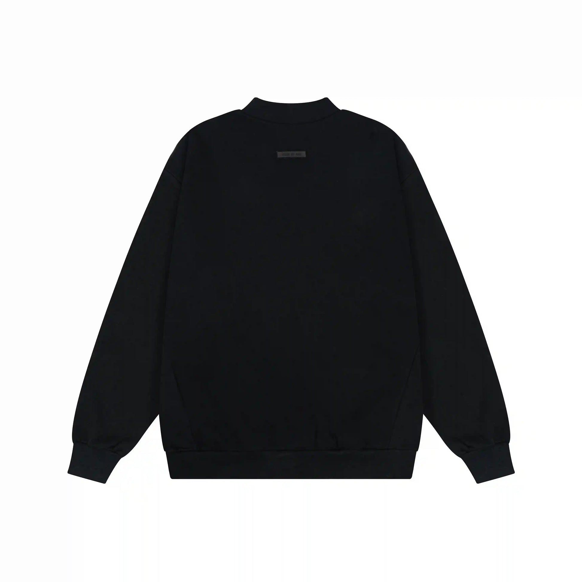Design details of Essentials black classic comfort fleece tracksuit by Fear Of God