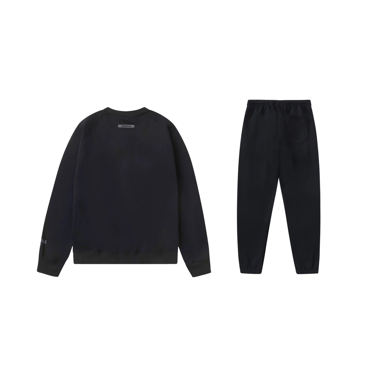 Essentials black elevated comfort fleece hoodie with soft interior detail by Fear Of God