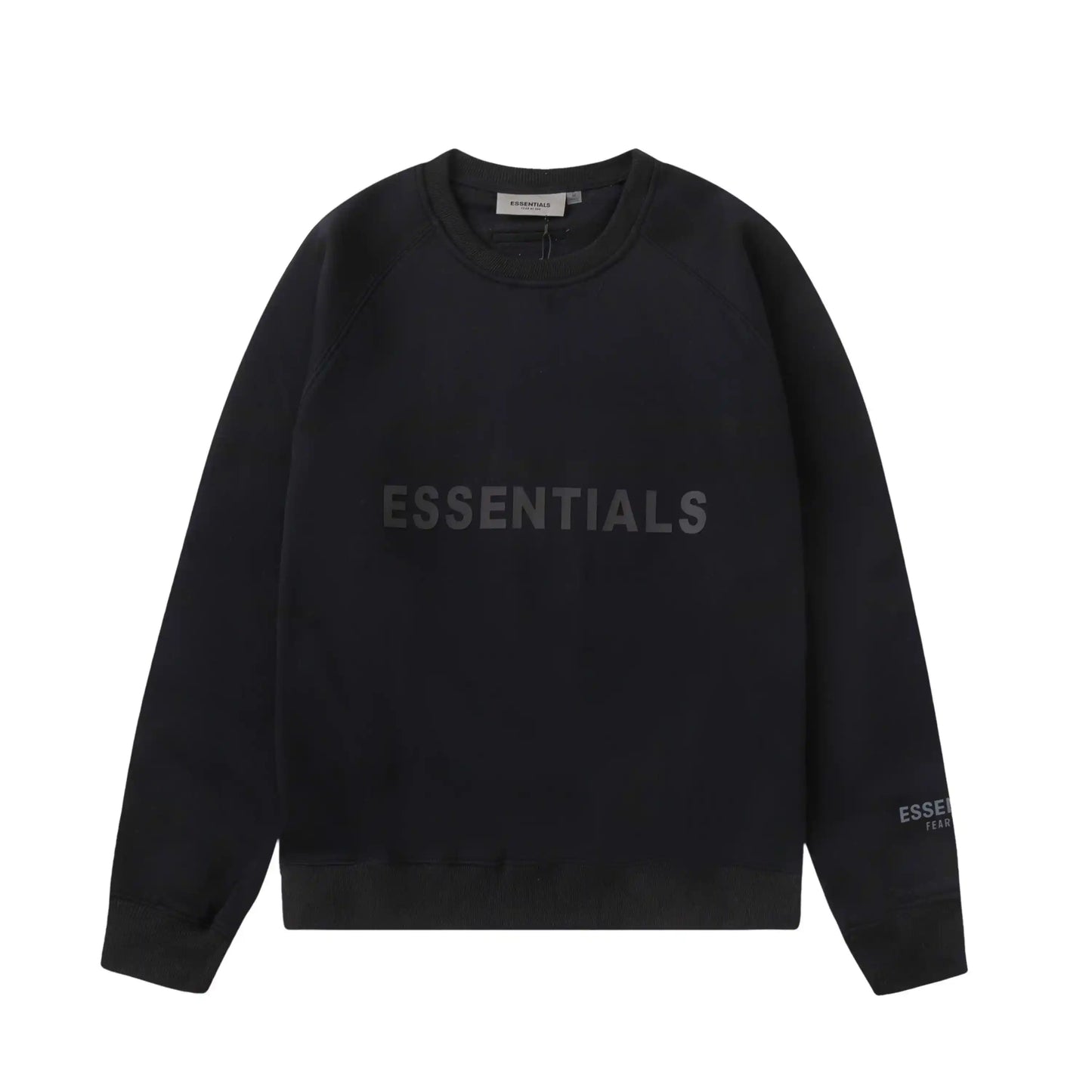 Essentials black elevated comfort fleece joggers with elastic waistband comfort by Fear Of God
