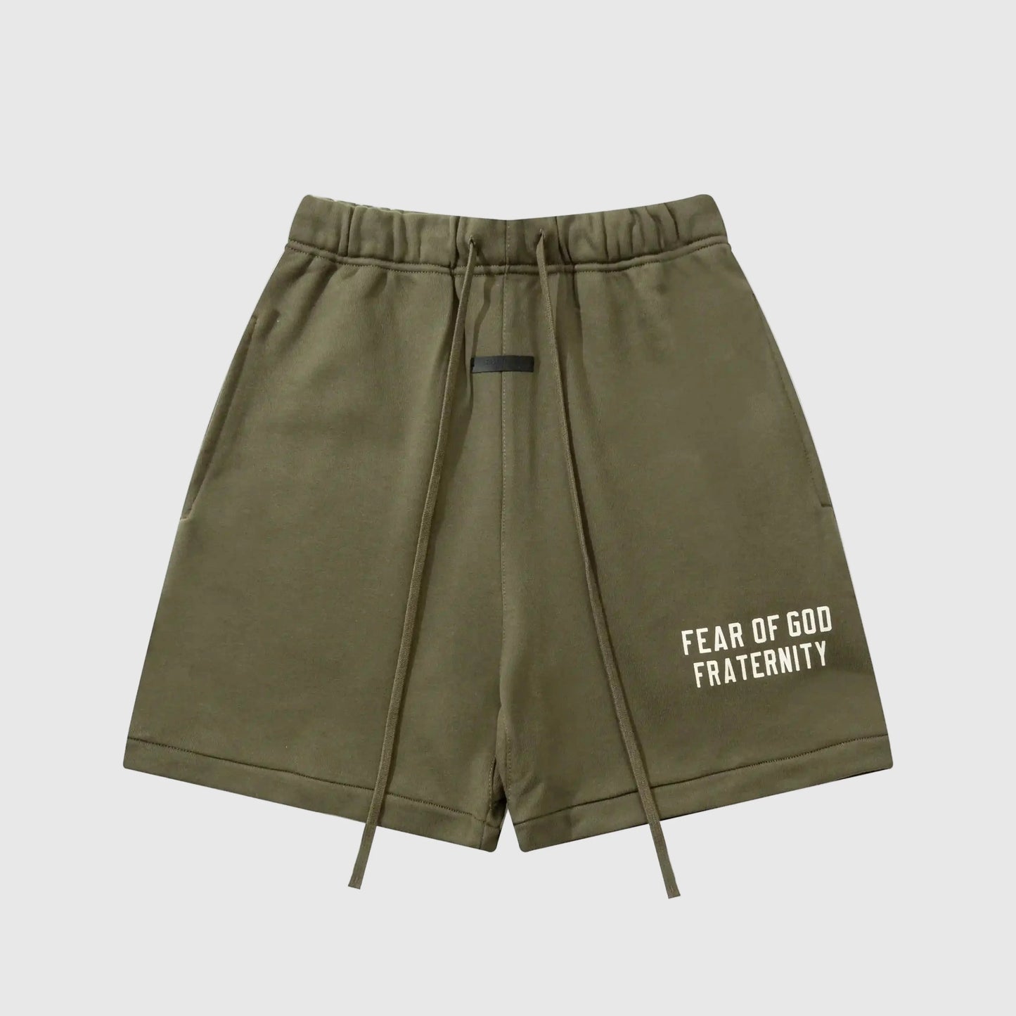 Essentials grey everyday shorts by Fear of God hem detail street style
