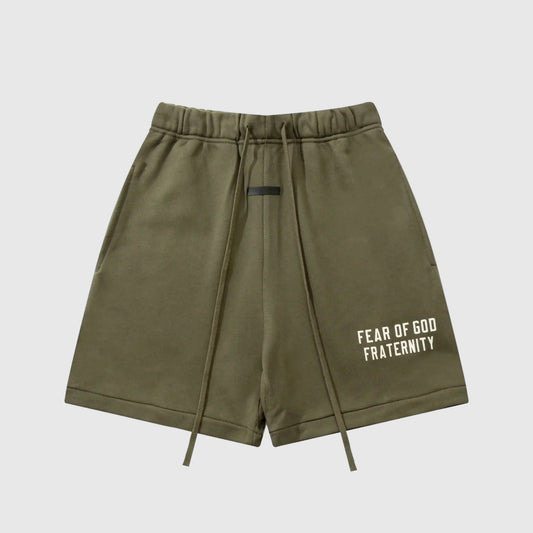 Essentials grey everyday shorts by Fear of God hem detail street style
