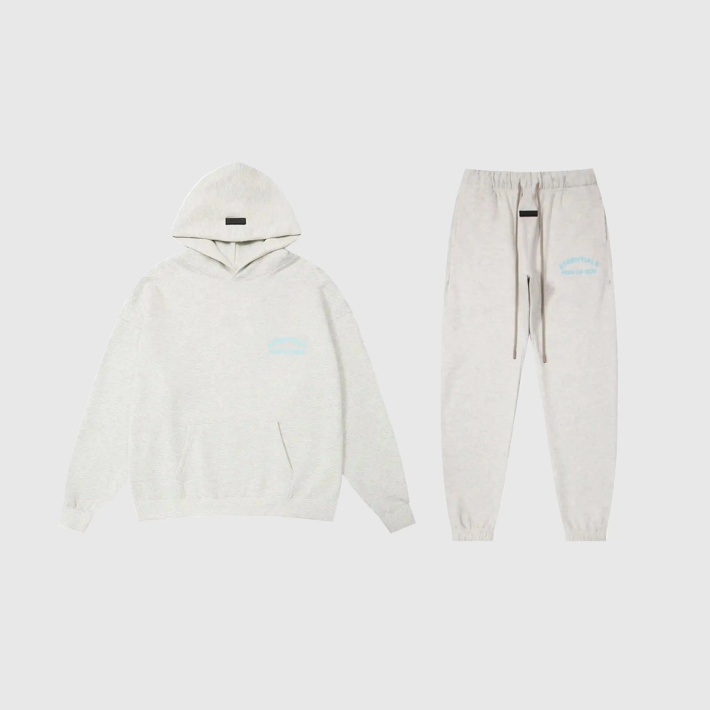 Essentials eggshell fleece tracksuit set with relaxed fit by Fear Of God