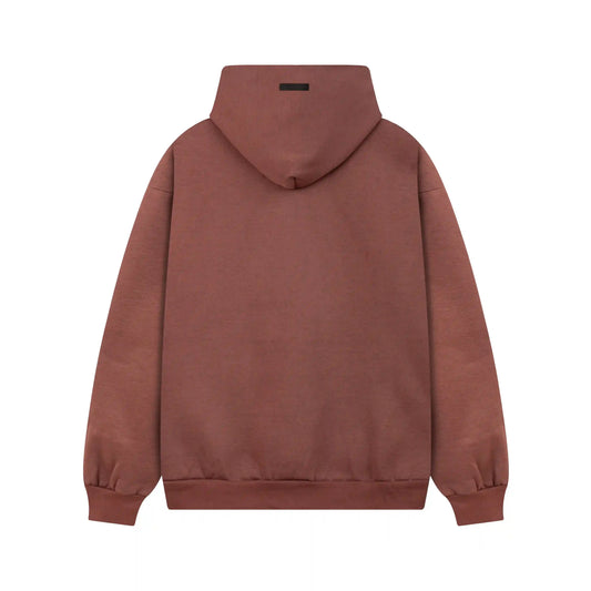 essentials dark chestnut hoodie soft fleece pullover