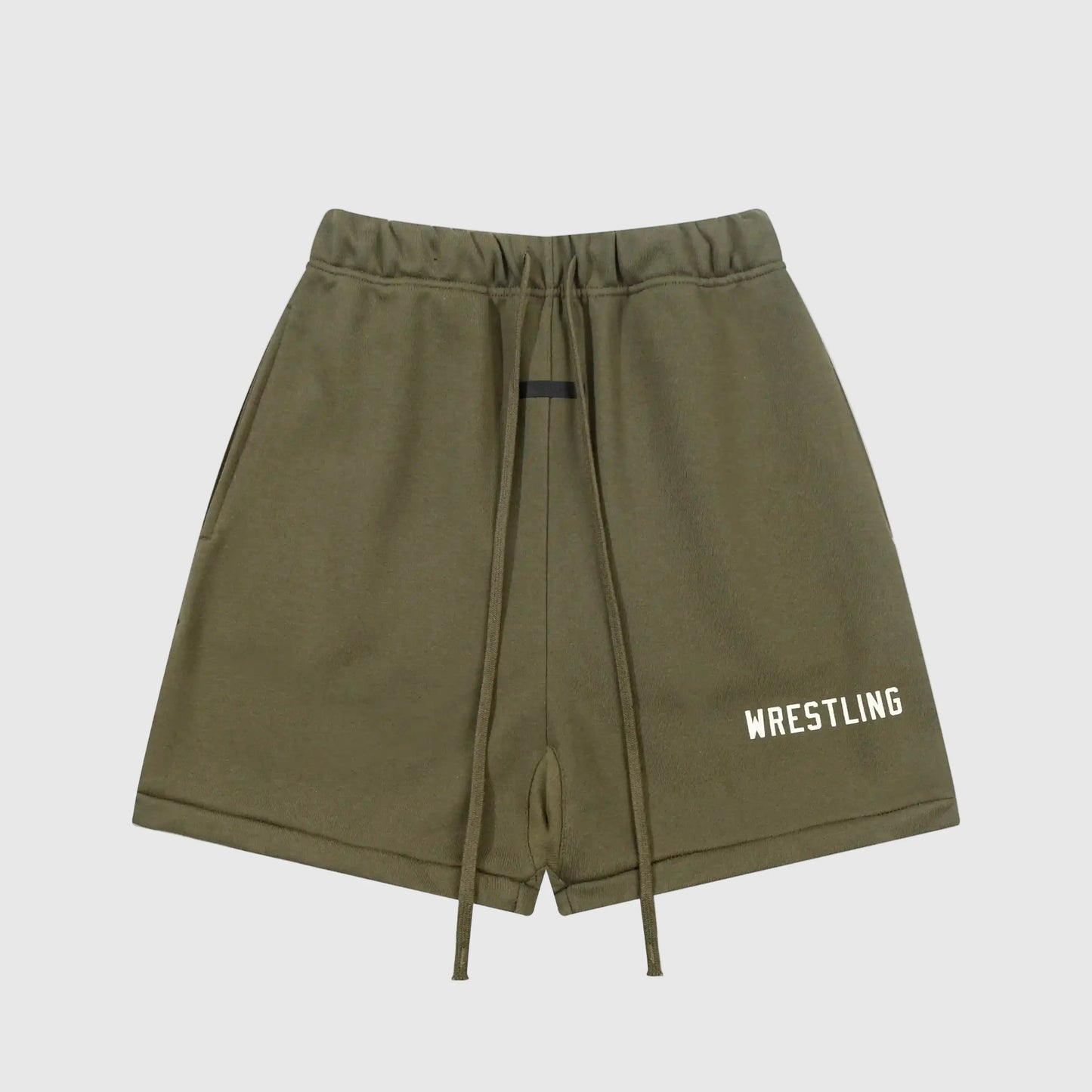 Essentials Hemlock fleece shorts front view – Fear of God