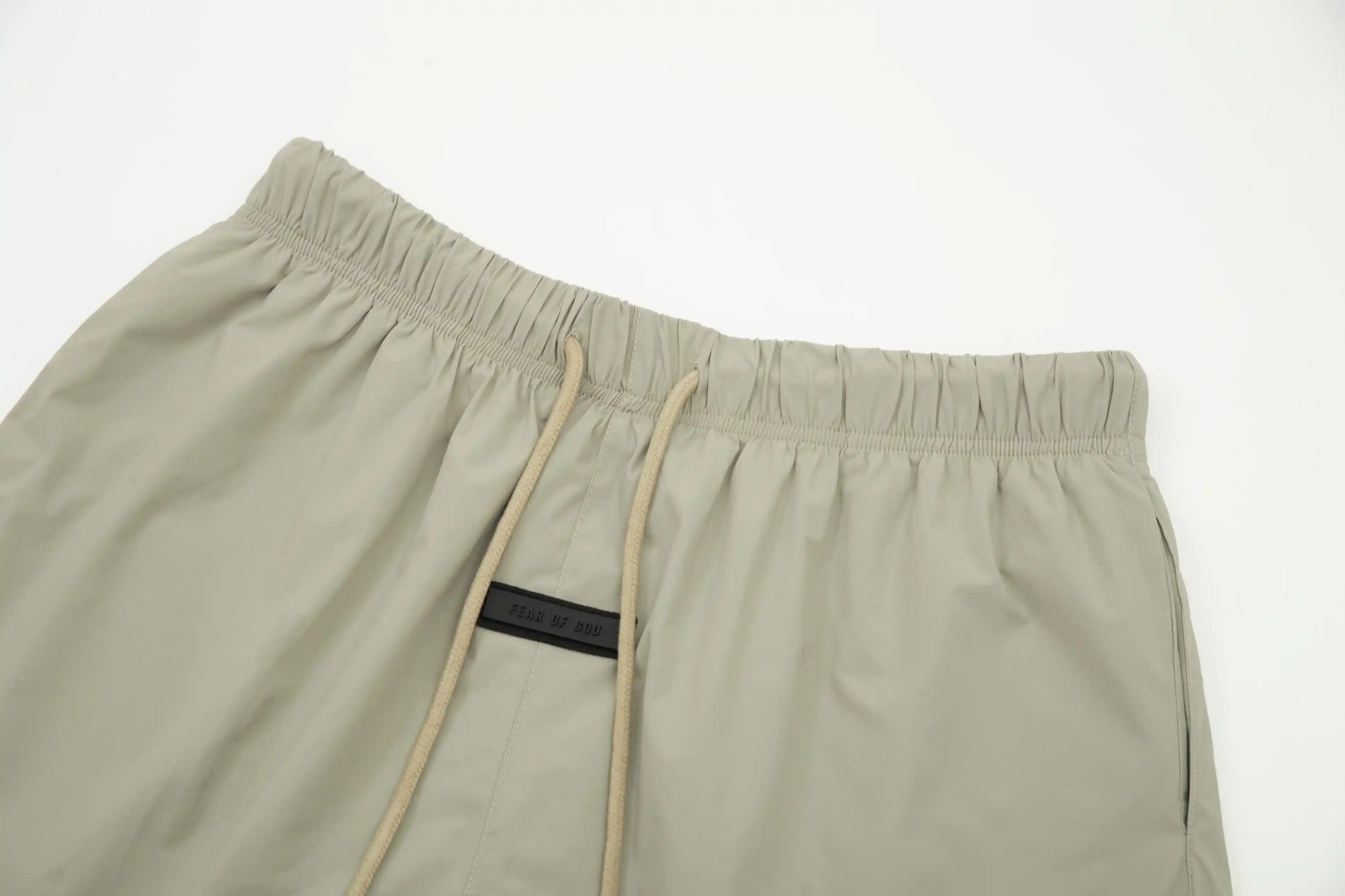 Essentials Fear of God heather grey shorts with elastic drawstring waistband and side pockets