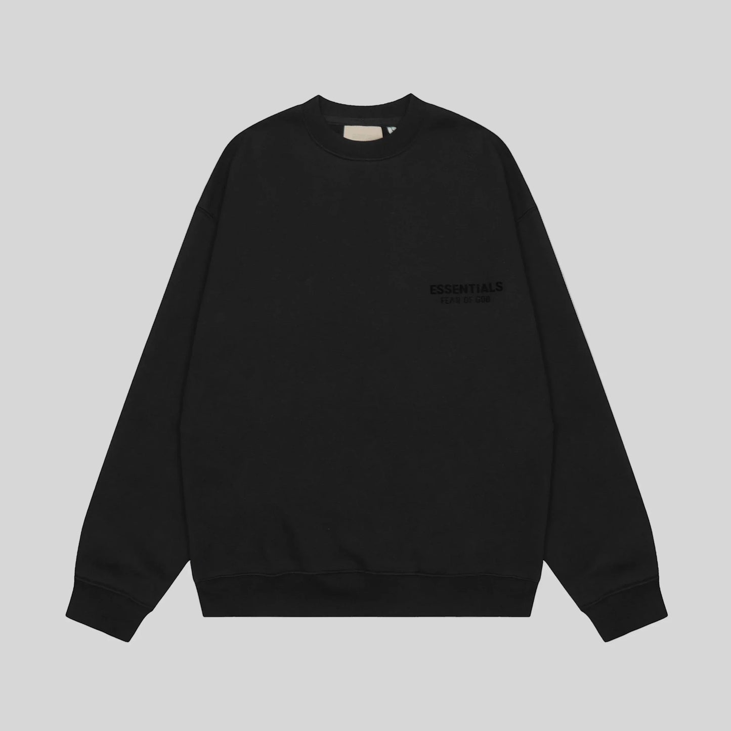 essentials black sweatshirt relaxed fit streetwear