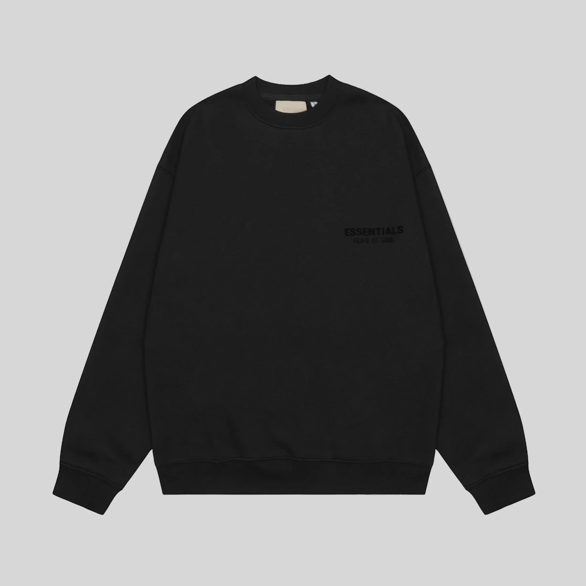 essentials black sweatshirt relaxed fit streetwear