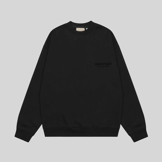 essentials black sweatshirt relaxed fit streetwear