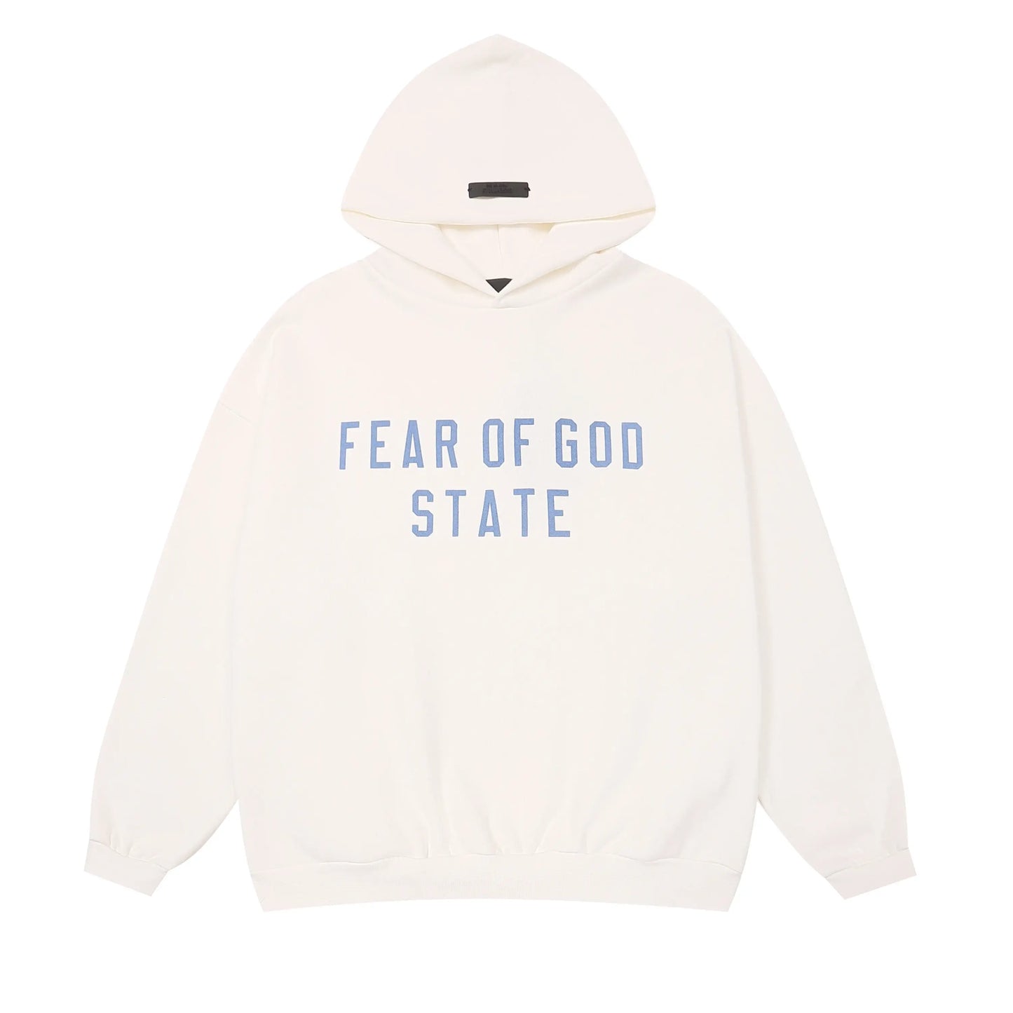 Cloud dance Essentials hoodie center front rubberized black bar branding detail