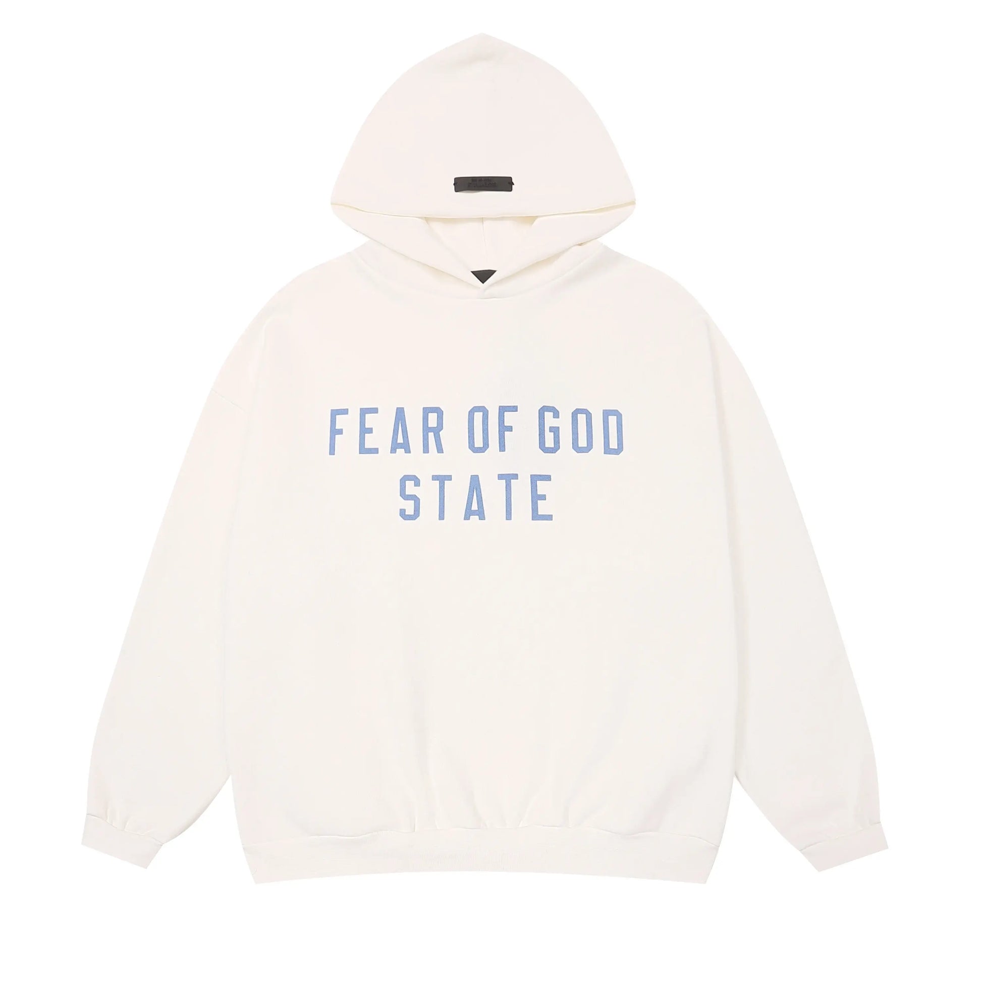 Cloud dance Essentials hoodie center front rubberized black bar branding detail
