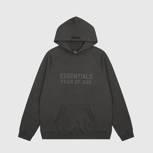 essentials black hoodie relaxed fit streetwear