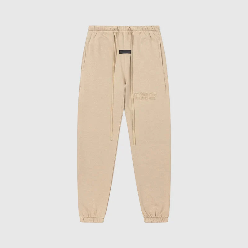 Essentials calm shell minimal fleece sweatpants by Fear of God front view