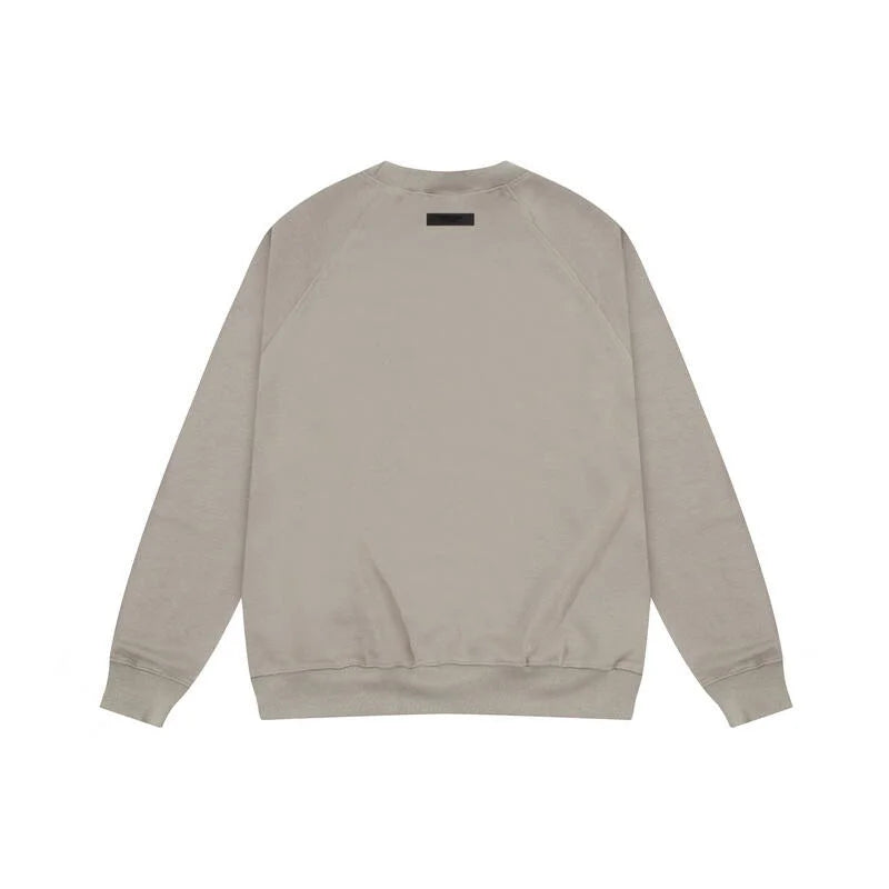 Design details of Essentials heathered grey elevated fleece tracksuit by Fear Of God

