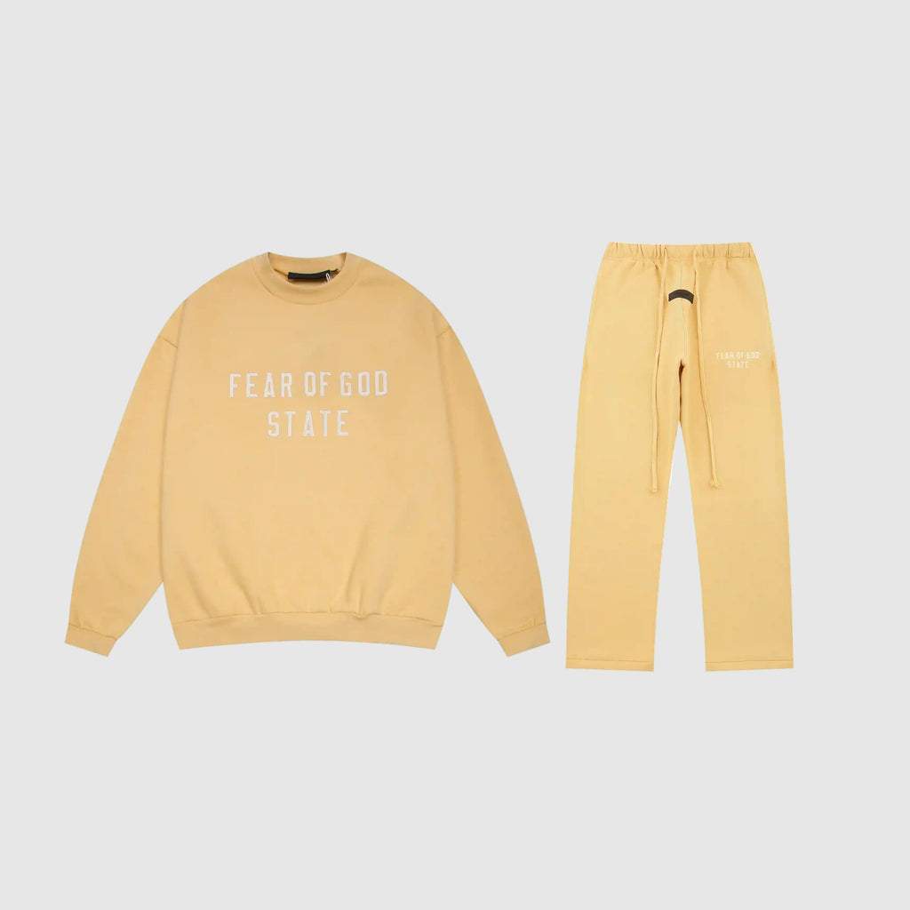 essentials-fear-of-god-Garden-Yellow-sweatshirt-and-jogger-pants-jumper-set