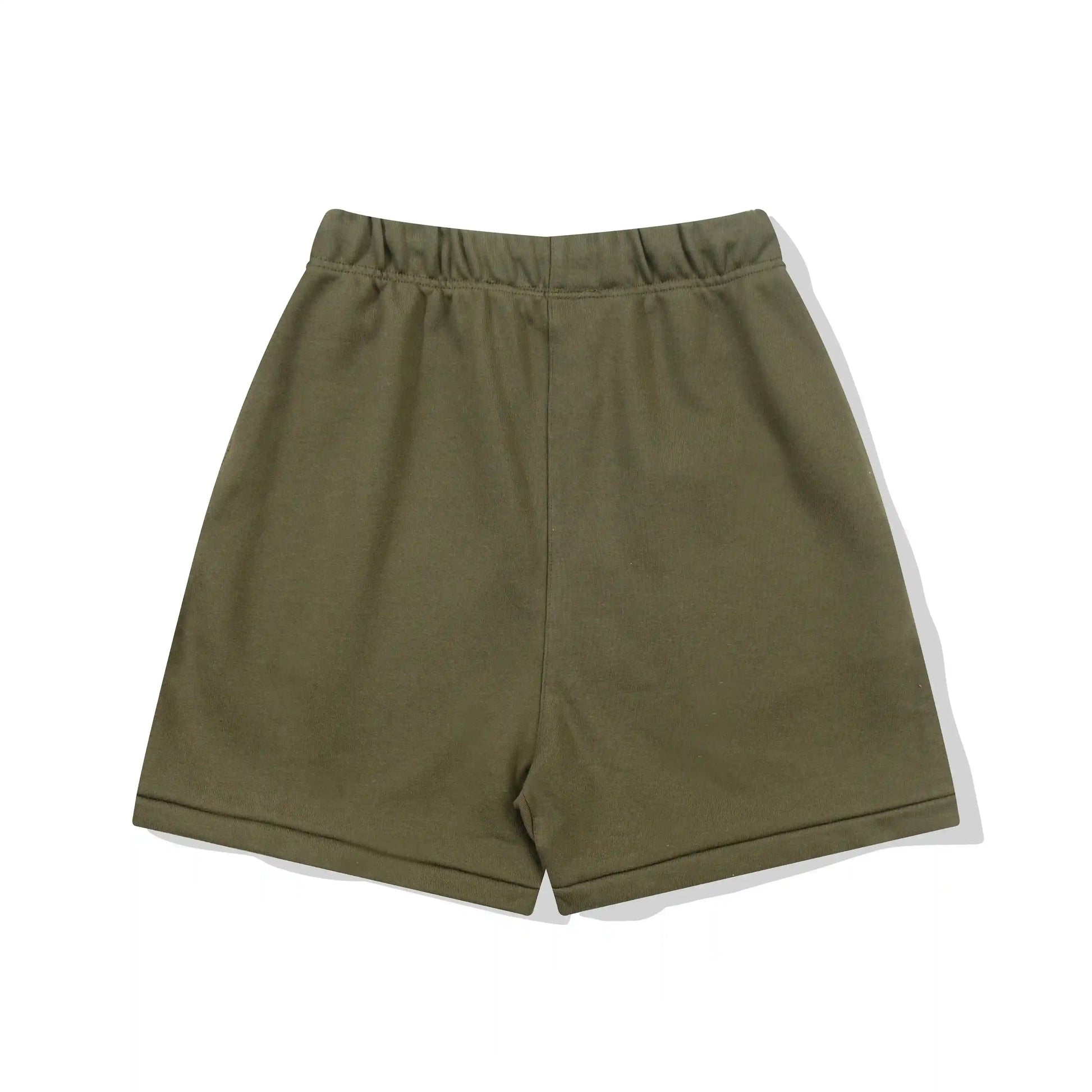 Fear of God Essentials Hemlock fleece shorts relaxed fit side view
