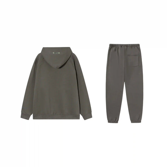 Essentials grey elevated fleece hoodie with soft interior detail by Fear Of God