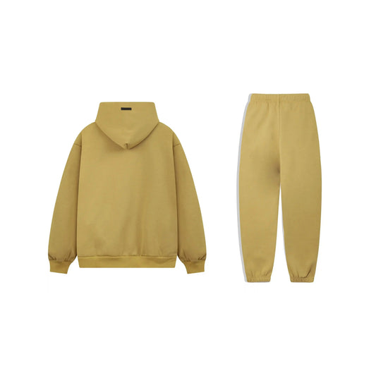 Essentials garden yellow cozy fleece hoodie with soft interior detail by Fear Of God