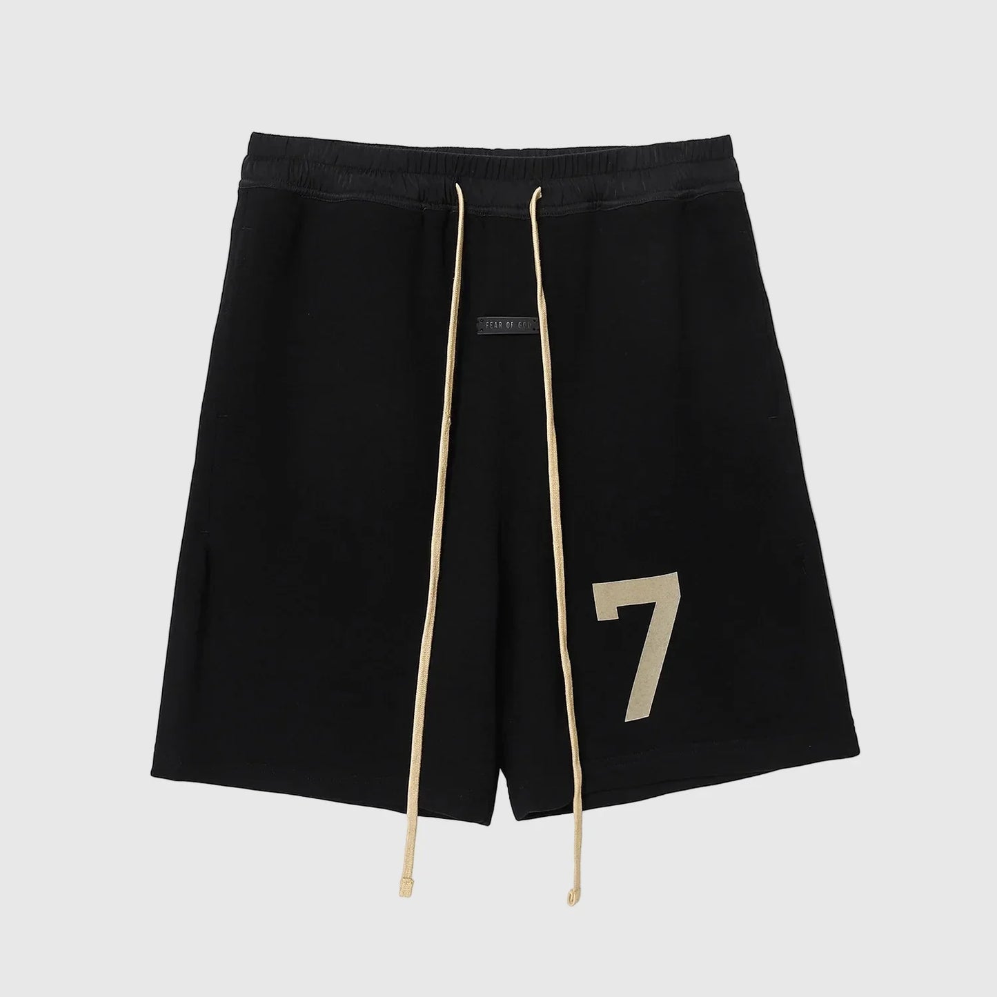Essentials Black fleece shorts front view – Fear of God