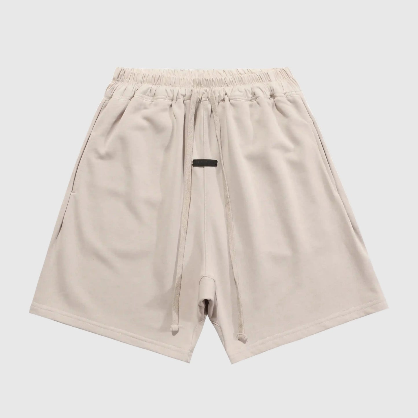 Essentials Heathered Grey fleece shorts front view – Fear of God