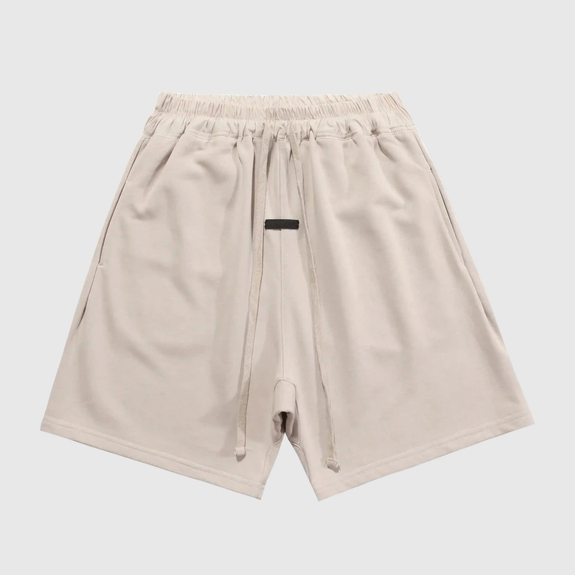 Essentials Heathered Grey fleece shorts front view – Fear of God