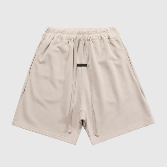 Essentials Heathered Grey fleece shorts front view – Fear of God
