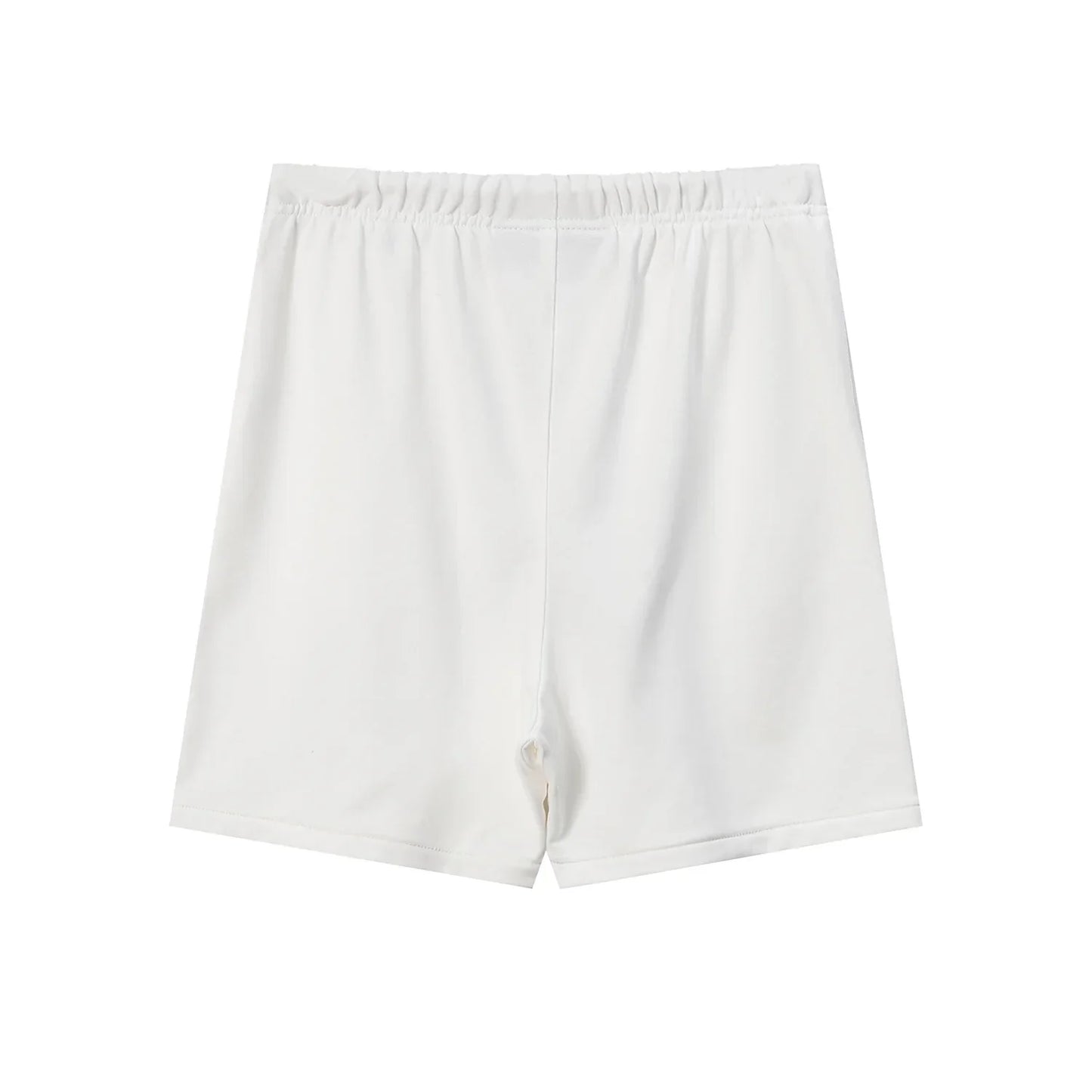 flat lay of Essentials beige relaxed shorts by Fear of God