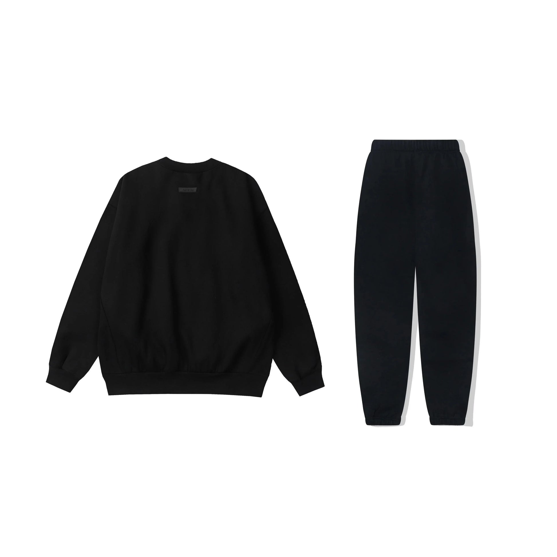 essentials black hoodie and tracksuit pants casual outfit by Fear Of God