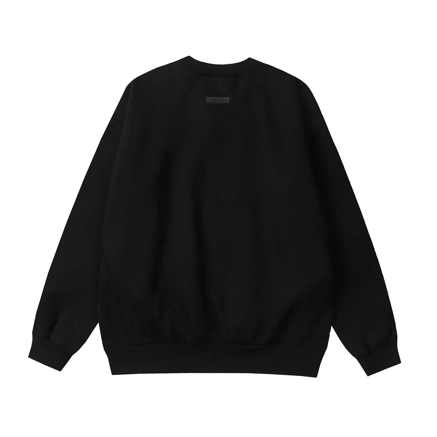 essentials black tracksuit by Fear Of God ribbed cuffs and waistband detail
