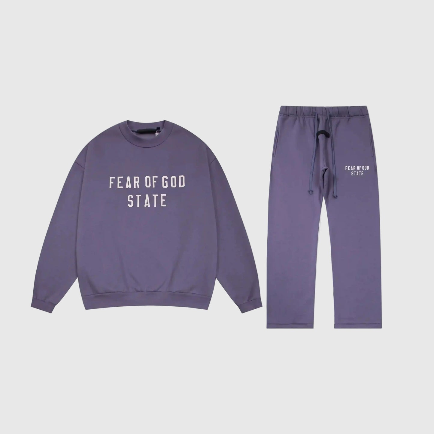 Essentials pastel purple daily comfort fleece tracksuit set with relaxed fit by Fear Of God