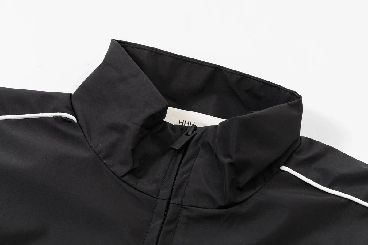 Essentials Tracksuit Black Zip Up Nylon Pullover