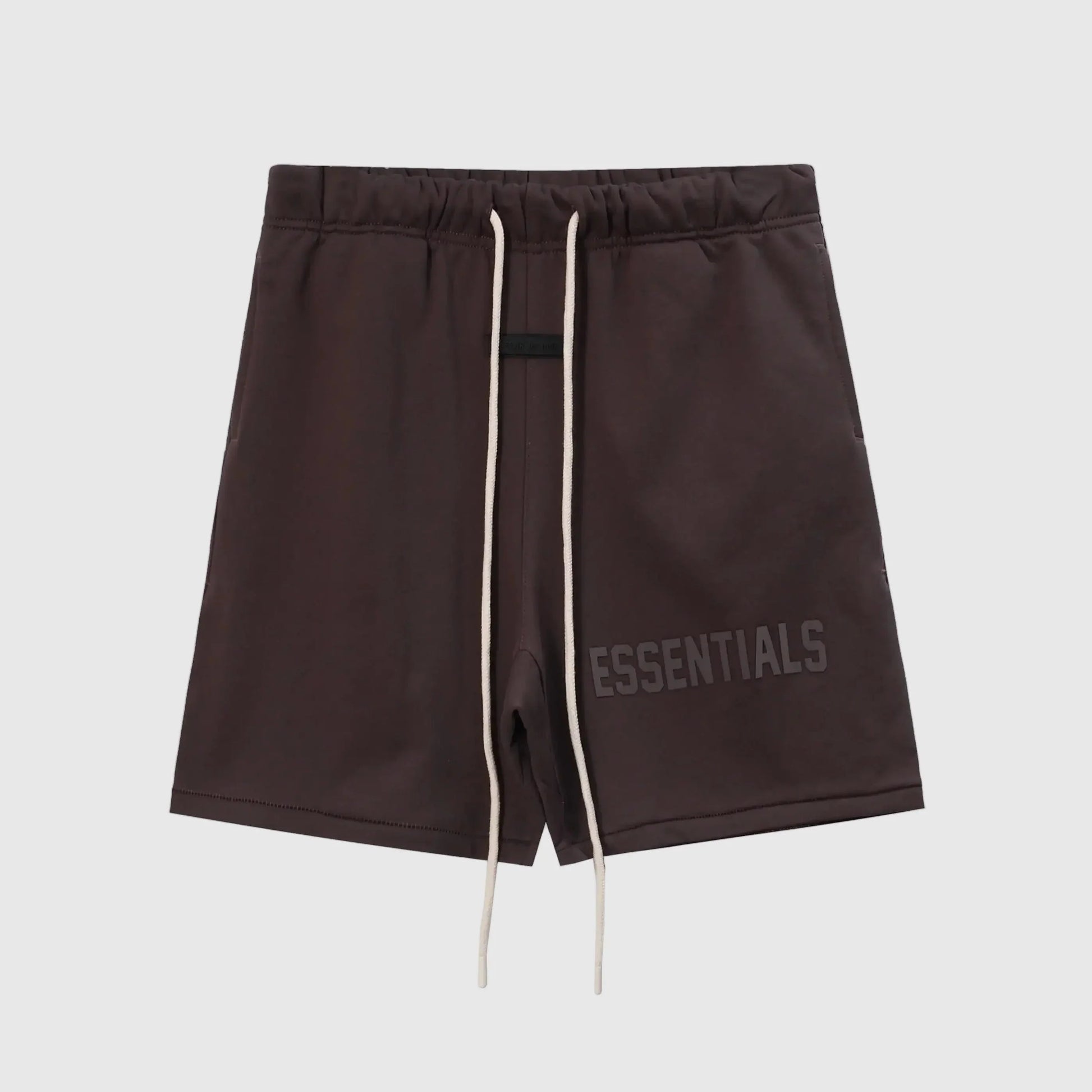 Essentials Congo Brown fleece shorts front view – Fear of God