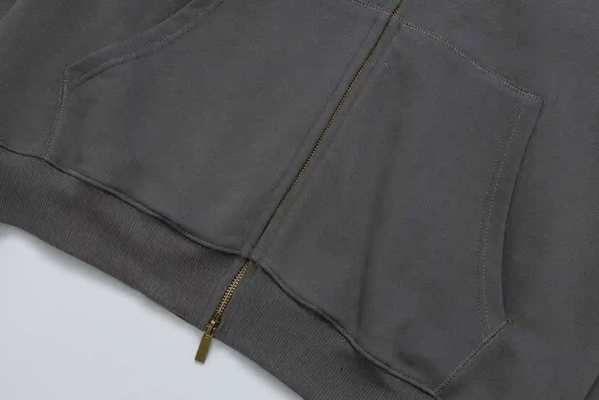 Fear of God Essentials Gray Zip-Up Hoodie | Clean Grey Full Zip Essentials Hoodie