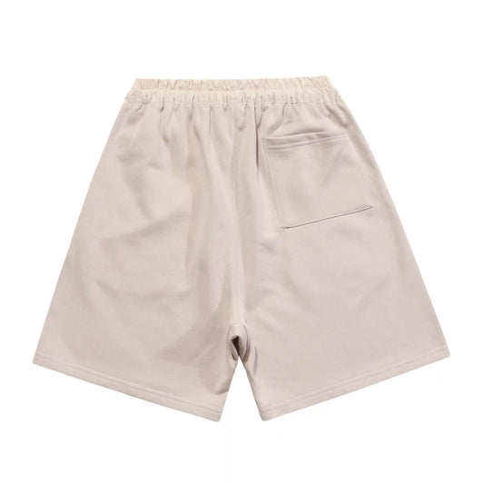 Fear of God Essentials Heathered Grey fleece shorts relaxed fit side view